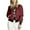 Wine Red, variant on Women's Stand Collar Zip Up Fashion Design Jacket Casual O-neck Collar Slim Fit Outerwear