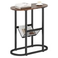 thumbnail image 1 of Costway Table d'Appoint à 2 Niveaux Ovale Étroite Table de Bout Table de Chevet Table de Chevet Brun, 1 of 10