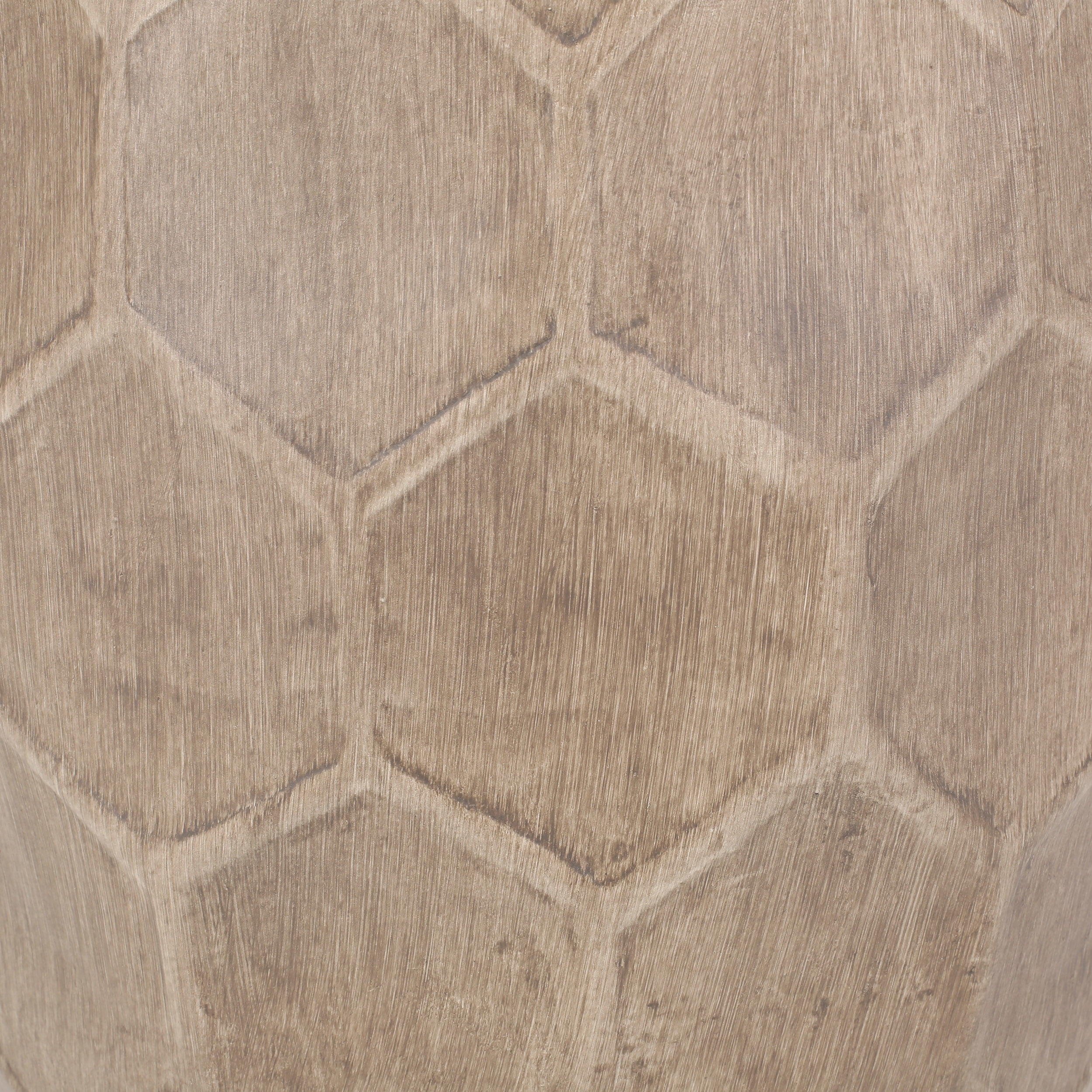Gaudet Lightweight Concrete Outdoor Side Table, Natural Wood