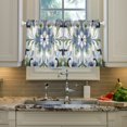 thumbnail image 2 of Yayeee Kitchen Curtains Tier Pair Light Filtering 27"x24" Rod Pocket Short Cafe Window Panel, Green Floral, 2 of 7