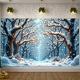 thumbnail image 5 of Snow-covered Branches Winter Banner Fairy Lights Christmas Banner Winter Forest Blue Tone Snowy Tree Banner for Christmas Party Winter Celebration New Year Eve, 5 of 9