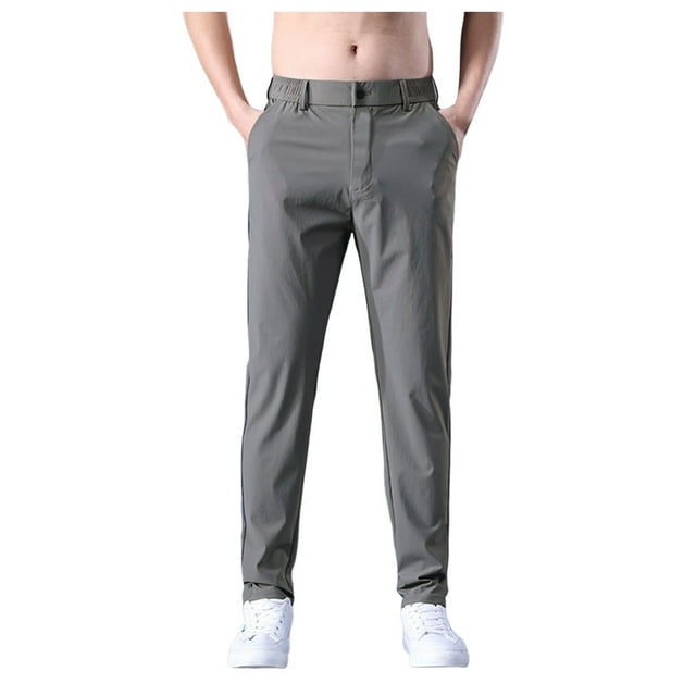 Pantalones de fitness de seda helada para hombre: cintura alta, cinturón ajustable, diseño de patchwork, tallas S-XXL, para el gimnasio/aire libre
