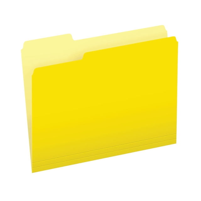 Fólder carta Pendaflex, ceja 1/3, Amarillo, Cj. de 100