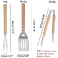 thumbnail image 4 of Juego de herramientas para barbacoa personalizado, espátula, pinzas y tenedor de 3 piezas, acero inoxidable, accesorios para barbacoa, utensilios para barbacoa Rojo Verde, 4 of 5