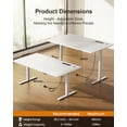 thumbnail image 5 of HLDIRECT 63" x 31.5" Electric Standing Desk with Outlets, Sit Stand Up Desk, Adjustable Height Home Office Desk with 2 Preset Heights for Work Study, White, 5 of 10