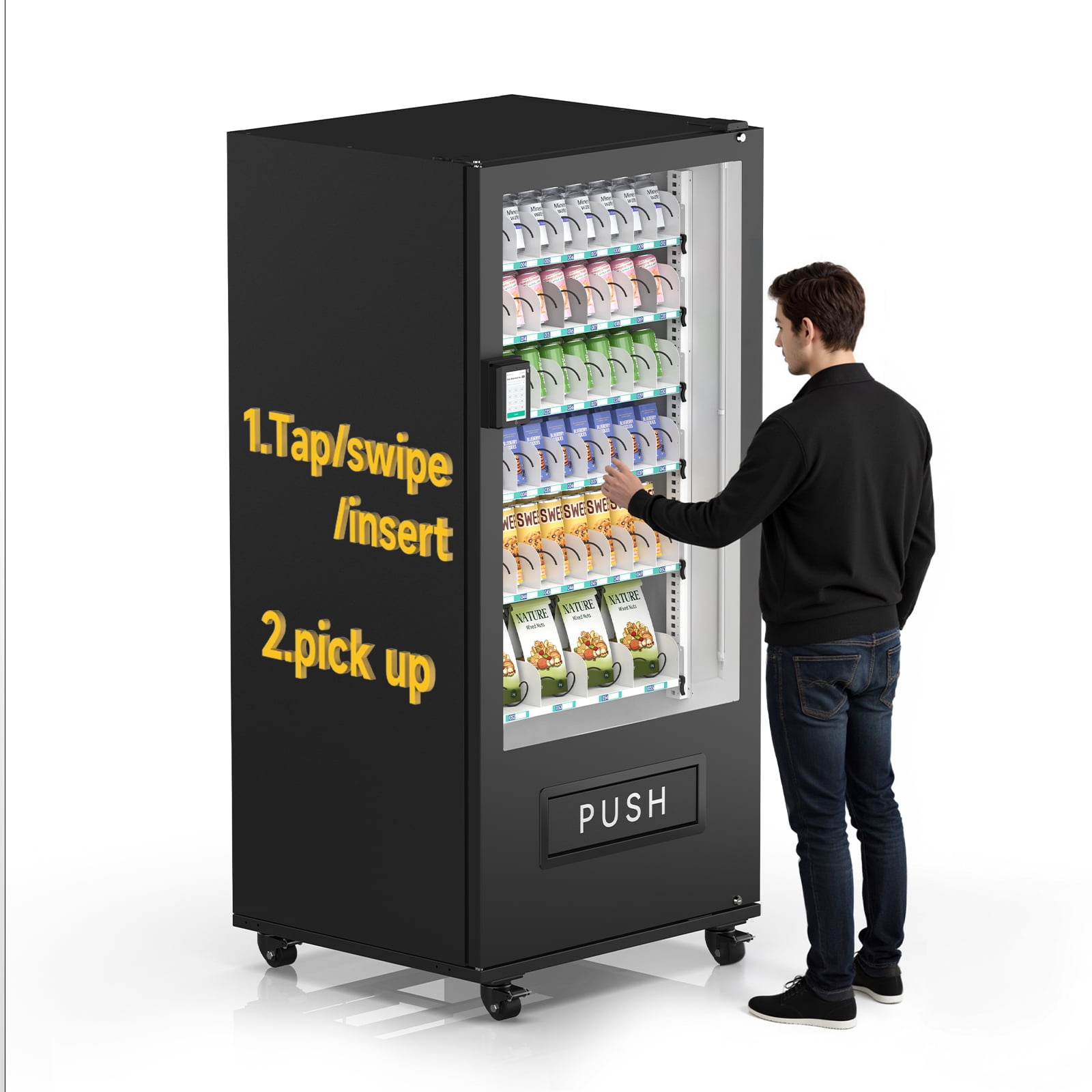 60-Slot Commercial Vending Machine for Sale, Refrigerated Vending Machine Snacks and Drinks Combo with Credit Card & NFC Payment, Vending Machine for Home, Offices and Gyms, Vending Machines Cheap