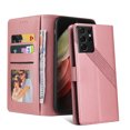 thumbnail image 2 of Wallet Case Compatible with Samsung Galaxy S21 Ultra, Luxury ID Cash Credit Card Slots Holder Carrying Pouch Folio Flip PU Leather Cover [Magnetic Hard Case] for Samsung Galaxy S21 Ultra,Rosegold, 2 of 8