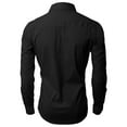 thumbnail image 3 of H2H Mens Dress Slim Fit Shirts Long Sleeve Business Shirts Basic Designed Breathable BLACK US L/Asia XXL (JASK14), 3 of 6