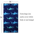 thumbnail image 6 of 6 Pack Microfiber Beach Towel 72' x 36 ' Oversized Extra Large XL Fast QuIck Dry Sand Free Lightweight Proof  Camp Big Towels Lounge Cover for Adults Men Women Gift - Blue Tropical Flamingo, 6 of 6