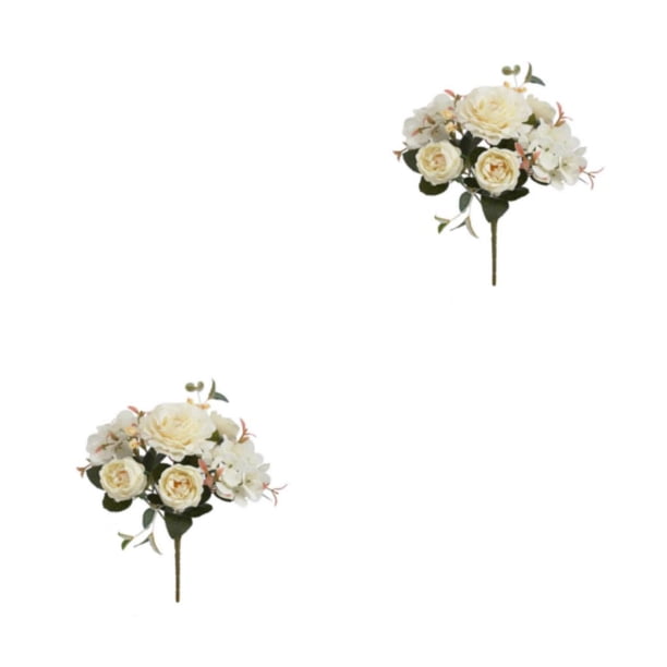 Injueey Flor artificial Realista Hogar Boda Decoración Hotel Hortensia Rosa Decoración Ramo Centros de Fotografía Accesorios Type2 NO2