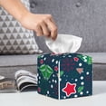 thumbnail image 5 of Uemuo Christmas Tissue Box Cover Holder, Square with Bottom Belt - PVC Leather Decorative Organizer for Tabletop, Bathroom, Car, Office, 5 of 8