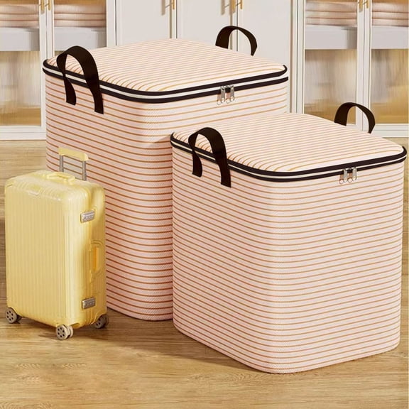 Foldable Large-Capacity Clothes Storage Box - Wardrobe Organizer with Handles, 2-Way Zipper, Odor-Free Fabric for Home & Moving