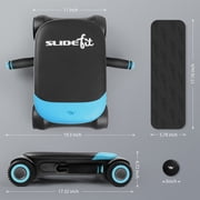 Wonder Core Slide Fit, Ab Roller Board with 4 Wheels, Automatic Rebound Abdominal Roller Wheel for Core Workout, Abdominal Trainer with Knee Pad, Ab Exercise Equipment, Fitness Rolling Board, Blue