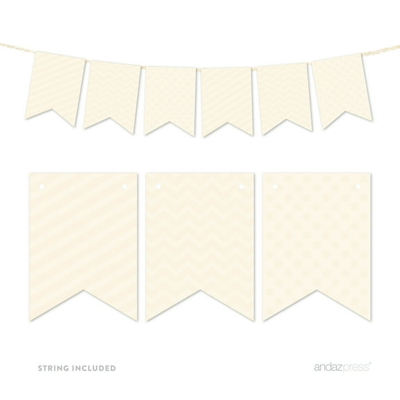 Ivory Hanging Pennant Banner Party Garland Decor