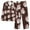 Brown, variant on Jamicy Women's Pajamas Christmas Pajamas Casual Printed Pajamas for Women Set Long Sleeve Shirt with Long Pajama Pant Soft Pjs Set