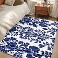thumbnail image 4 of Abstract Flower Area Rugs 4x6 ft Spring Abstract Dark Blue Floral Vintage Washable Rug Non Slip Indoor Carpet Absorbent Floor Mat for Living Room Bedroom Dining Room, 4 of 9