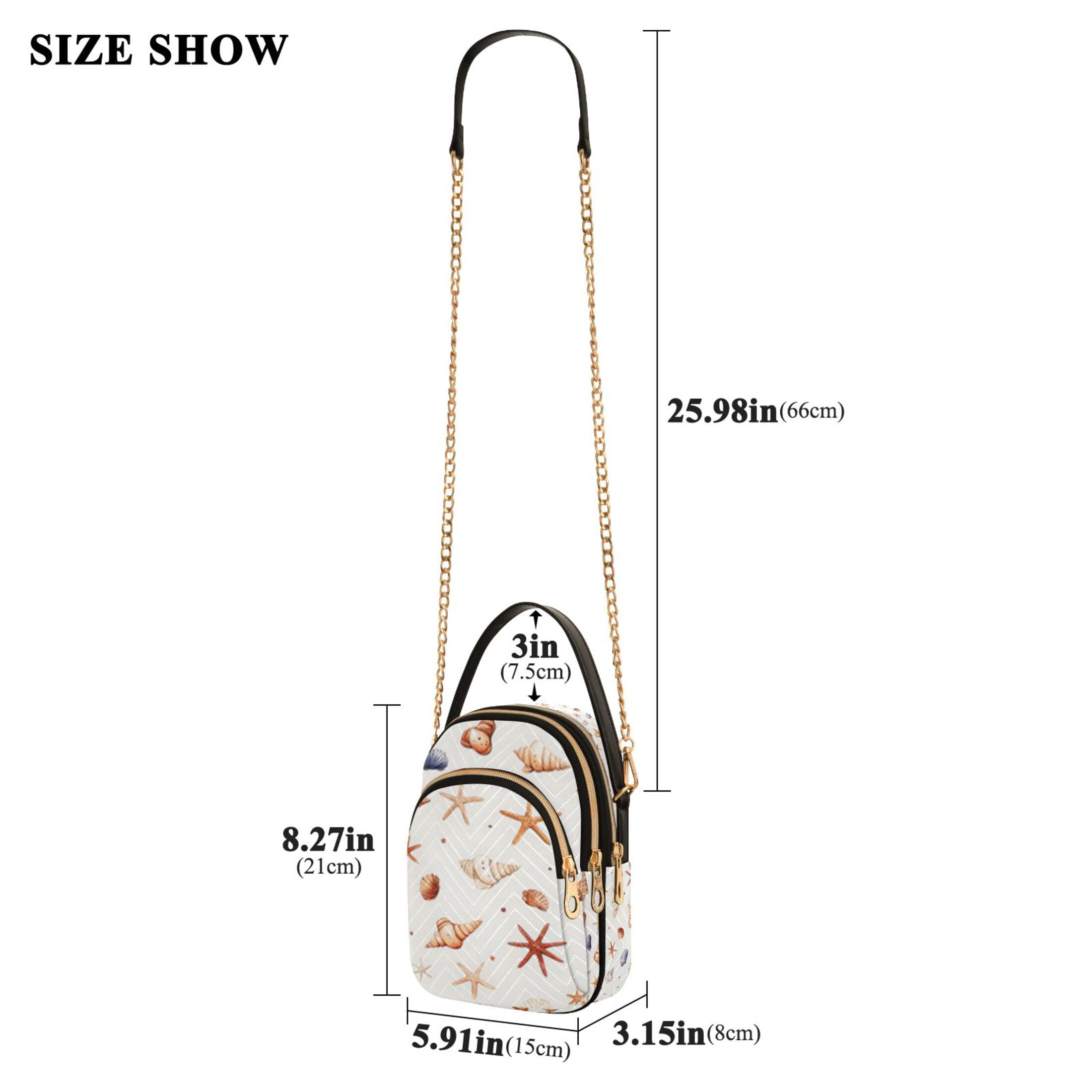 Small Crossbody Bags for Women Beach Seashell Cute Cell Phone Wallet Multi Zipper Pockets Purse Handbag