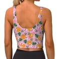 thumbnail image 4 of Goofa Fruit Printed Sports Bras for Women, High Impact Running Bra Workout Crop Tank Tops Longline Sports Bra Push up-Large, 4 of 9