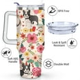 thumbnail image 3 of Paw Print Dog Lovers Tumbler 40oz - Vacuum Insulated Coffee Cup with Handle & Straw- Cute Gift for Female Dog Owners, 3 of 7