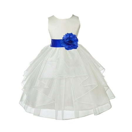 

Ekidsbridal Formal Satin Shimmering Organza Ivory Flower Girl Dress Bridesmaid Wedding Pageant Toddler Recital Easter Communion Graduation Reception Ceremony Birthday Baptism Occasions 4613s