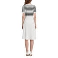 thumbnail image 3 of INSPIRE CHIC Women's Striped Sweater Dress 2025 Summer Short Sleeve Knit Flare Dresses S Black, 3 of 5