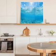 thumbnail image 6 of Blue Teal Summer Beach Wall Art Painting on Canvas, Coastal Nautical Seawater Ocean Canvas Art Home Prints Wall Art Framed Modern Artwork for Living Room Bedroom Wall Decor 16x16in, 6 of 9