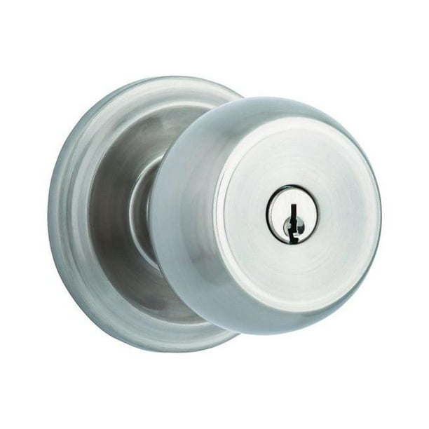 Brinks Push Pull Rotate Stafford Keyed Entry Doorknob in Satin Nickel
