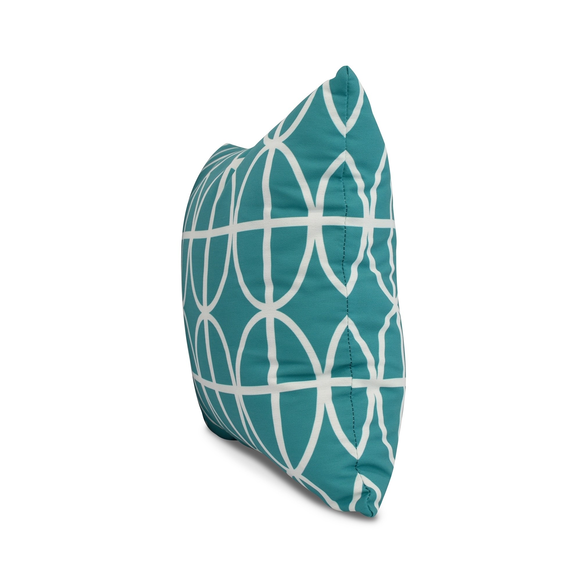 Simply Daisy, 26 x 26 inch, Ovals and Stripes Geometric Print Pillow, Blue
