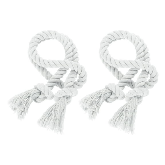 2Pcs Rope Curtain Tiebacks, 30" Polyester Tassel Curtain Holdback, White