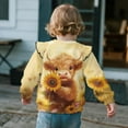 thumbnail image 5 of Uorisanigo Girl Long Sleeve Sweatshirt Ruffle Shoulder Pullover Tops Casual Sunflower Baby Highland Cow Sweaters Shirts 4-5T Kids Oversized Sweatshirts Crewneck Blouse, 5 of 7