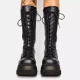thumbnail image 1 of Fashion Thick-soled Large Size Boots Women Autumn Platform Leather Boots, 1 of 6
