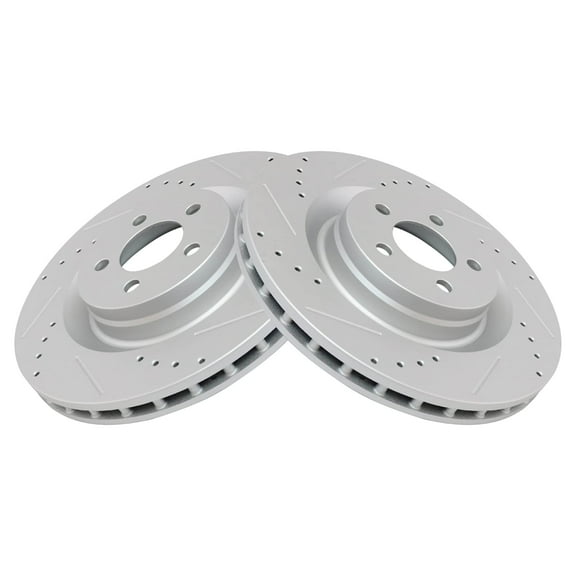 TRQ Front Performance Brake Rotors Set Premium G-Coated Fits Select 2009-2014 Chrysler 300 2008-2022 Dodge Challenger 2006-2022 Charger 2006-2008 Magnum