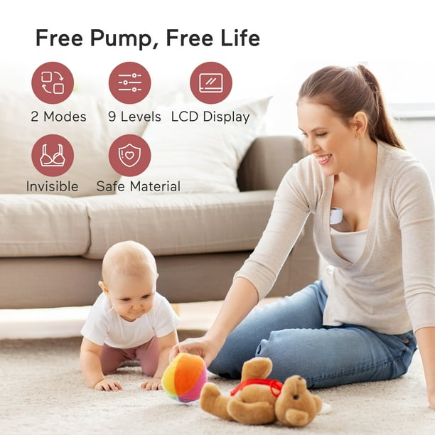 Momcozy Electric Wearable Breast Pump S12,2 Mode & 9 Levels, Portable Wearable  Breast Pump, 24mm White 