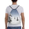 thumbnail image 2 of Easygdp Snowman And Christmas Tree Drawstring Backpack, Beach Sackpack, Travel Sackpack Lightweight for Sports, Gym, Travel, Swimming - Small, 2 of 9