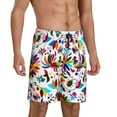 thumbnail image 2 of Naloa Mexican Bright Style Men's Short Pajama Pants, Lounge Comfort Shorts with Elasticized Waistband and Side Pockets - Large, 2 of 9