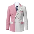 thumbnail image 4 of Beauty-Emily Men's Color Block Double-Breasted Suit Set – Slim Fit Two-Piece Blazer & Pants, Stylish Contrast Formal Suit for Business, Wedding & Party, 4 of 8