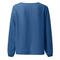 thumbnail image 7 of TAIAOJING Women Casual Crewneck Tops Fashion Loose Chiffon Shirts Temperament Solid Color Long Sleeves Bottoming Shirts Loose Tunics, 7 of 7