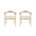 thumbnail image 1 of Ilios Innova | Conjunto de 2 Sillas Nórdico de Comedor con Reposabrazos, Asiento Beige Acolchado PU y Estructura de Madera Natural, Diseño Moderno y Minimalista, 1 of 9