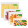 thumbnail image 1 of 20Pcs Reusable Food Storage Bags 5 Sandwich Snack Gallon Quart Bag Leakproof BPA Free Food Container Freezer Safe Lunch Bag, 1 of 4