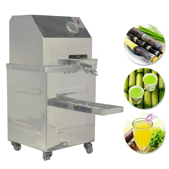 PreAsion Electric Sugarcane Juicer Fruit Press Machine 3 Rollers Stainless Steel Silver