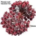 thumbnail image 3 of MODANU 200Pcs Artificial Berry Stems Frosted Holly, 5.1inch Fake Mini Berry Flower Fruit for Christmas Tree Decor Wreath DIY Wedding Party Favor(Dark Red), 3 of 8