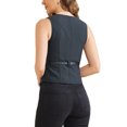 thumbnail image 3 of INSPIRE CHIC Womens' Business Formal Button Front Closure V Neck Vest with Belt Pockets, 3 of 4