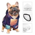thumbnail image 3 of Fotbe Planet Pastel Galaxy Print Small Dog Sweater Hoodies Pet Grey Hooded Soft Fleece Sweatshirts with Pocket Fall Winter Puppy Cat Sweaters Warm Clothes-Large, 3 of 7