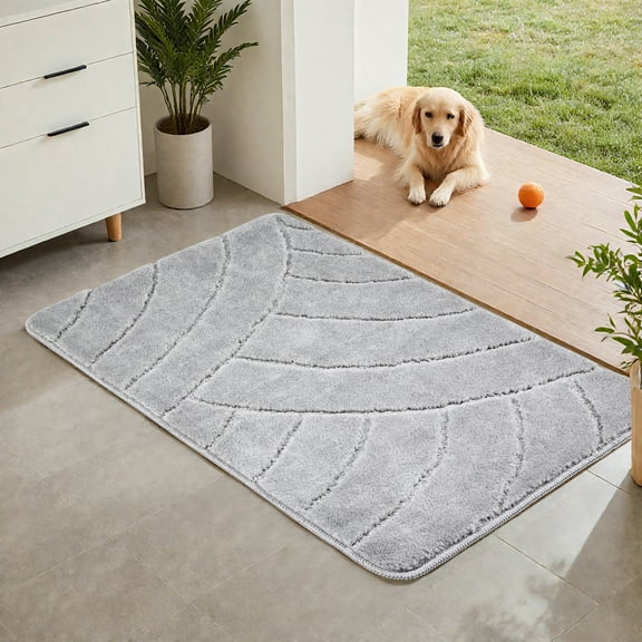 VEVOR Door Mat, 35.83 x 24.02 Inch, Front Door Mat Outside Entrance with Non-slip TPR Backing, Dirt-Resistant & Absorbent, Easy to Clean, Low-Profile Doormat for for Entryway, Patio, Porch, Grey
