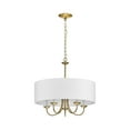 thumbnail image 6 of Drum ShadeCollection Five-Light Brushed Bronze White Fabric Shade New Traditional Chandelier Light, 6 of 8