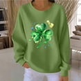 thumbnail image 2 of Saint Patricks Day Outfit Women Ribbed Long Sleeve Tops Green Irish Shamrock Print Sweatshirt Drop Shoulder Casual Pullover, 2 of 5