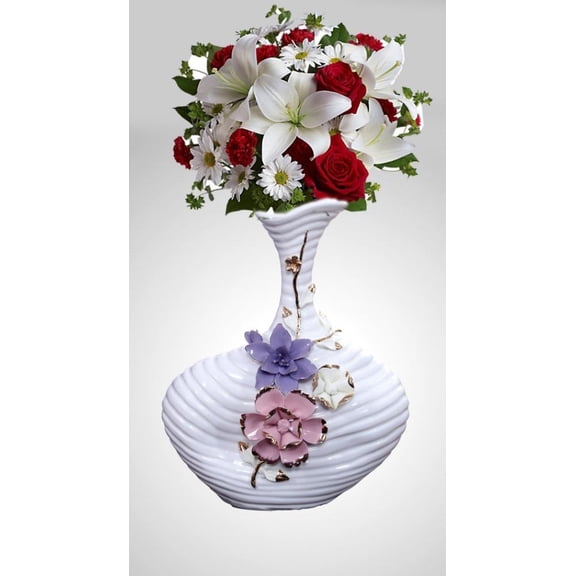 Decorative Flower Vase With Beautiful Flower Design