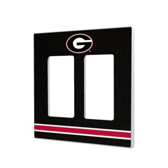 Georgia Bulldogs Stripe Design Double Rocker Light Switch Plate