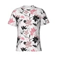 thumbnail image 4 of Vsdgher Lilies Flowers Print Men's Dry Fit Mesh Athletic Shirts Moisture Wicking Tennis T-Shirt Tops, 4 of 9