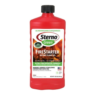 Sterno Brand Instant Flame, Fire Starter Gel, All-Weather, Odorless, UL Validated, 16oz, Quantity 1